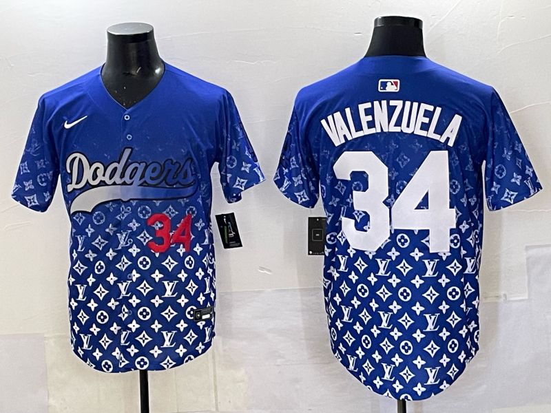 Men Los Angeles Dodgers #34 Valenzuela Blue Nike 2025 MLB jersey 03->los angeles dodgers->MLB Jersey